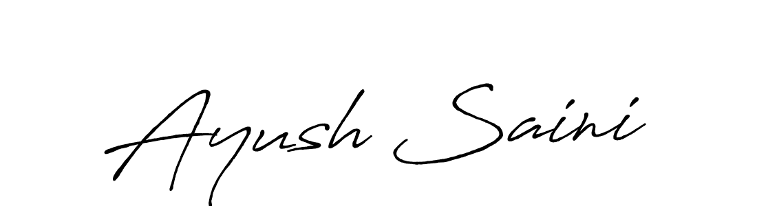 How to make Ayush Saini signature? Antro_Vectra_Bolder is a professional autograph style. Create handwritten signature for Ayush Saini name. Ayush Saini signature style 7 images and pictures png